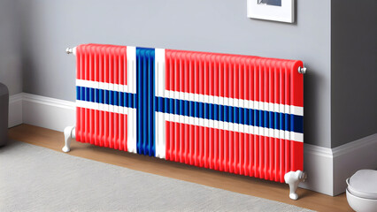 Norway energy and heating homes on the brink of fuel price surge. Rising heating prices affecting home budgets and households spendings,3d illustration