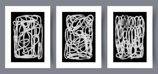 Abstract geometric wriggling stripes wall art print. Printable minimal abstract poster. Wall artwork for interior design. Contemporary decorative background. 