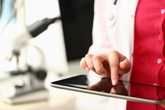 Medical doctor works with modern digital tablet medical network concept - Powered by Adobe