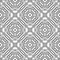 Stylish texture with figures from lines.Abstract geometric black and white pattern for web page, textures, card, poster, fabric, textile. Monochrome graphic repeating design. 