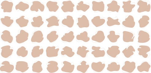 Hand Drawn Organic Shapes Liquid and fluid shape Black symbol Brown color 50 Set