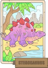 prehistoric dinosaur stegosaurus, illustration design