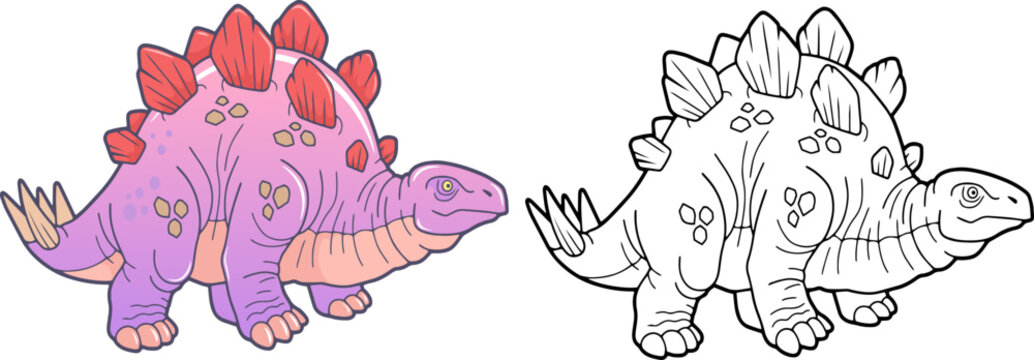 prehistoric dinosaur stegosaurus, illustration design