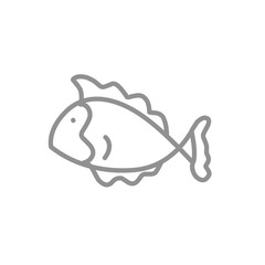 Fish Line Icon, Fish outline,  Doodle Fish