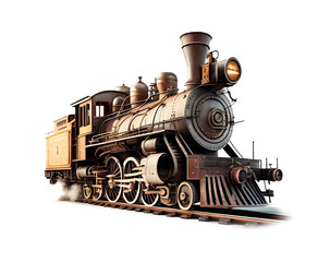 steam locomotive wheels isolated on white - obrazy, fototapety, plakaty