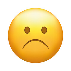 Confused emoji. Nonplussed emoticon with frowned lips