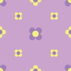 Naklejka na ściany i meble Repetitive floral retro pattern. Fashionable background in a flat style.