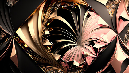 Black, Pink and Gold Luxury Background. generative ai