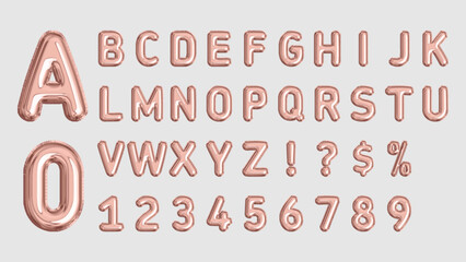 Rose Gold Balloon Letters And Numbers