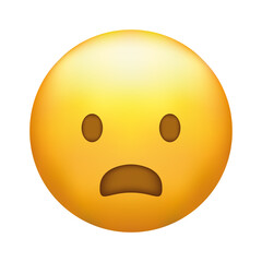 Astonished emoji. Shocked emoticon with gasping face