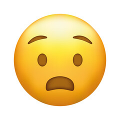 Astonished emoji. Shocked emoticon with gasping face