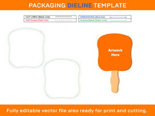 Hand Fan, Dieline Template Design
