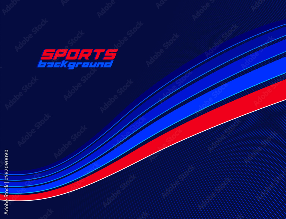 Poster sports background vector abstract lines in 3d dimensional rotation, dark red and blue dynamic layout