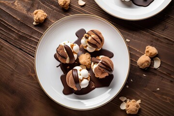 Elegant Choux Pastry, created with Generative AI technology