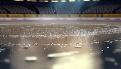 Hockey ice rink sport arena empty field - stadium (Created Using Generative AI)