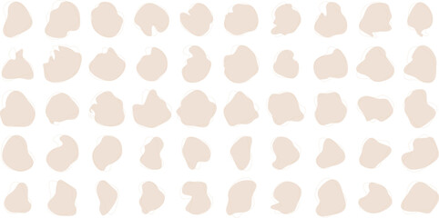 Hand Drawn Organic Shapes Liquid and fluid shape Black symbol Beige color 50 Set