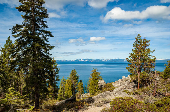 Blue Water and the Sierra Nevada Mountains, Lake Tahoe