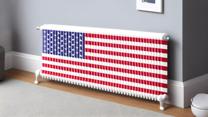 United states of america, usa energy and heating homes on the brink of fuel price surge. Rising heating prices affecting home budgets and households spendings,3d illustration