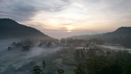 fog over the mountains