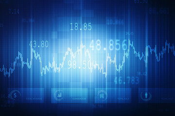 2d rendering Stock market online business concept. business Graph 