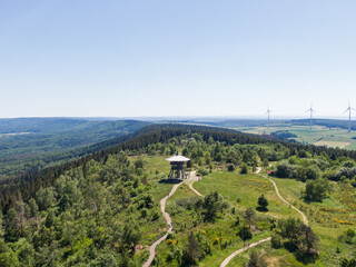 Naturpark Teutoburger Wald Luftaufnahme Eggeturm Aussichtsturm Preußische Velmerstot Eggegebirge von oben
