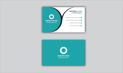 Creative Modern Corporate Business Card Design Template Double sided Horizontal Name Card Simple and clean Colourful visiting card.