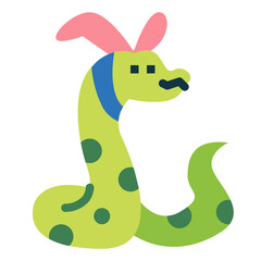 snake flat icon style