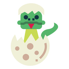 snake flat icon style
