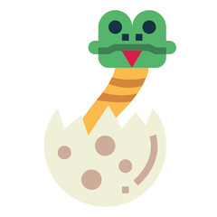 snake flat icon style