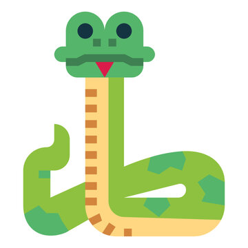 Snake Flat Icon Style