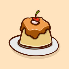 pudding illustration concept in cartoon style