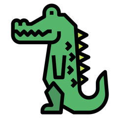 crocodile filled outline icon style