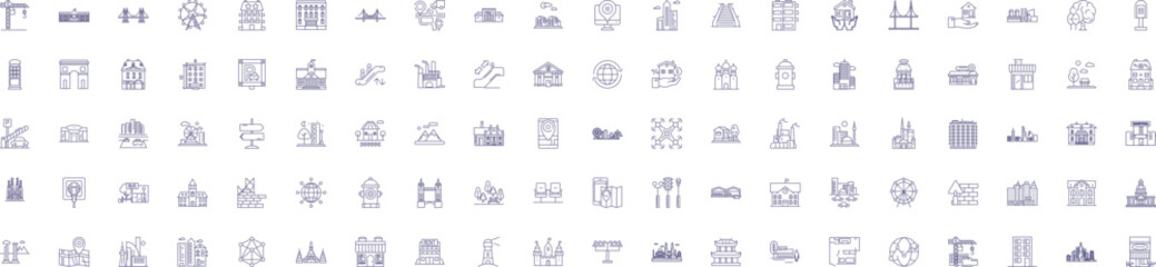 Geospatial mapping line icons signs set. Design collection of Geomapping, Geospatial, GIS, Mapping, Visualization, Surveying, Cartography, Analysis outline concept vector illustrations
