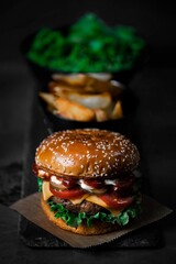 hamburger on a plate