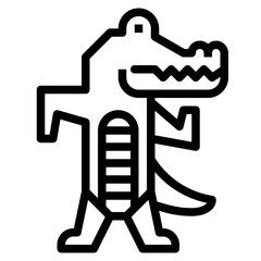 crocodile line icon style