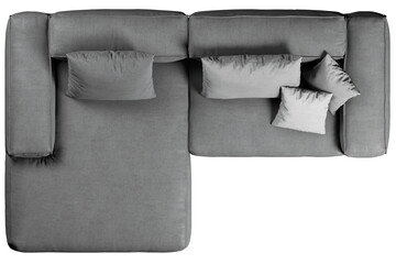 Top view of sofa with cushions