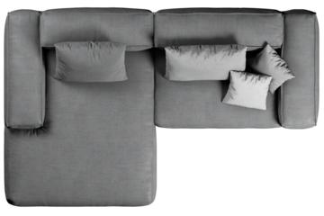 Top view of sofa with cushions