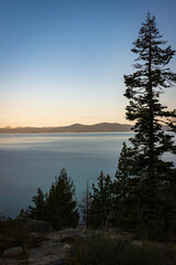 Morning View of the Sierra Nevada Mountains and Lake Tahoe