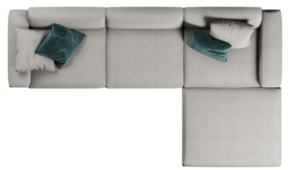 Top view of sofa with cushions