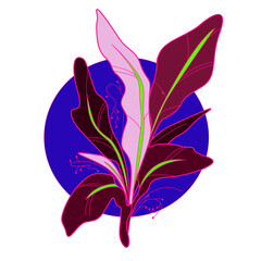 Cool Trendy Botanical Retro Stickers . Retro vaporwaves groovy elements, cute funky cyberpunk stickers. Pop Art Elements. Floral plant	