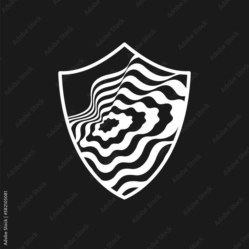 Poster shield, a symbol of protection and reliability. graphic element for design. isolated image of the sh