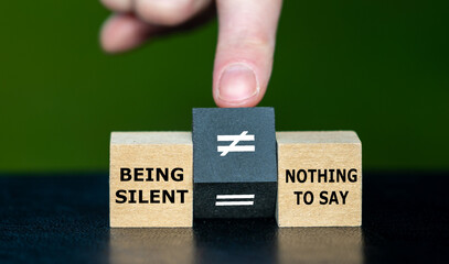 Symbol for the quote 'being silent does not mean that you have nothing to say'.