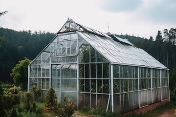 Greenhouse in the forest, Generative AI