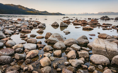 Smooth Rocks on the Coast of Lake Tahoe