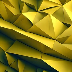 Yellow origami background, crumpled paper 