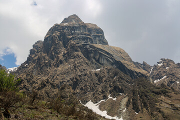 Mountain, Peaks, landscape scenery of Himalaya. Himalayas, great mountain system of Asia forming a barrier between the Plateau of Tibet to the north and the alluvial plains of the Indian. 