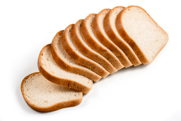 sliced bread isolated on white