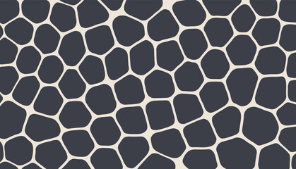 Abstract scientific background with cells or cell membranes. Black and white design. Vector illustration for print, textile, fabric, package, wrapping or cover.