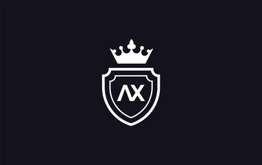 Crown and shield symbol icon. royal luxury shield monogram