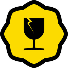 Obraz premium STICKER EASY BROKEN GLASS PACKAGING SYMBOLS SHIPPING CARGO 
